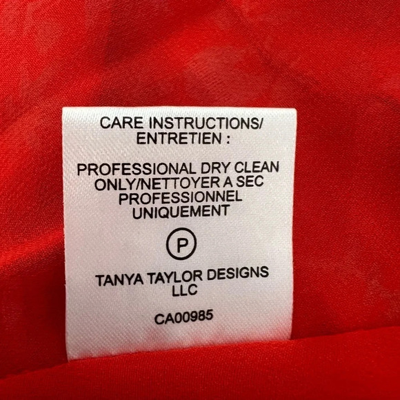 TANYA TAYLOR Red Printed Silk Mini Ruffle Dress Short Sleeve Coastal Chic Size 2 - Picture 7 of 7